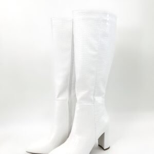 Bota cocodrile tacón grueso