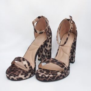 Zapatilla Tacón Alto Plataforma Animal Print