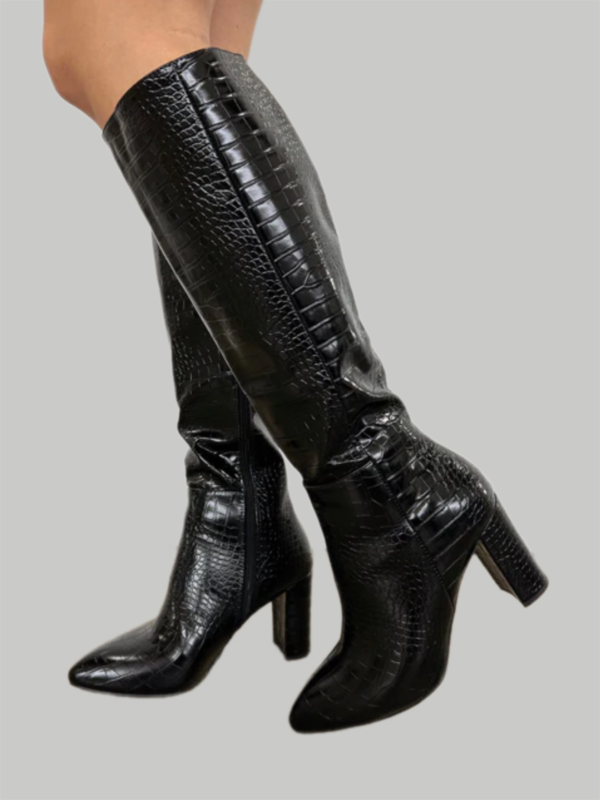 Bota cocodrile tacón grueso - Imagen 4