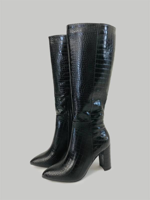 Bota cocodrile tacón grueso - Imagen 6