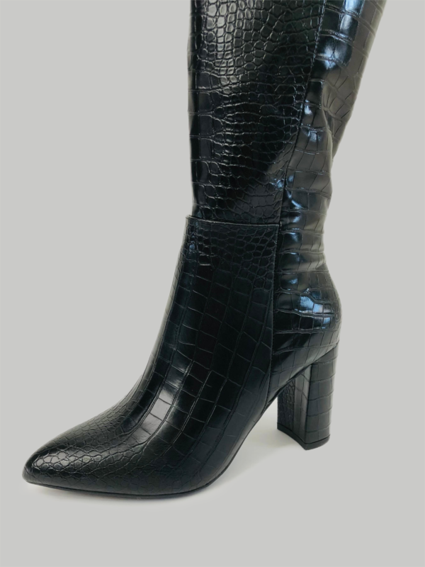 Bota cocodrile tacón grueso - Imagen 7