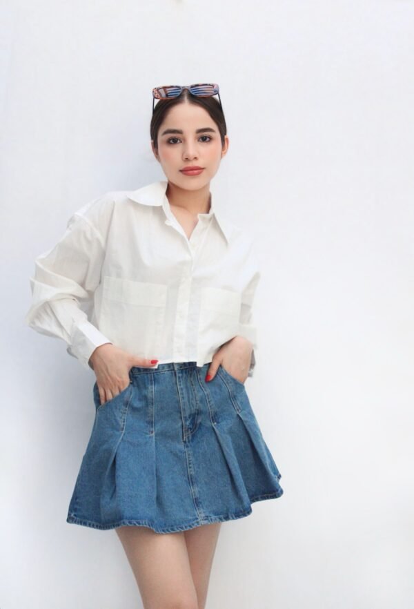 Falda Denim Pleated
