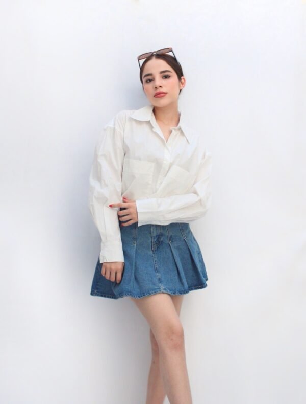 Falda Denim Pleated - Imagen 3