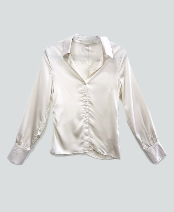 Camisa satén drapped - Imagen 5