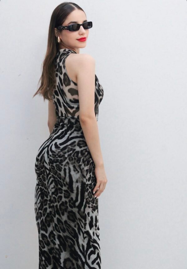 Set Top+Falda Mesh  Animal Print - Imagen 3