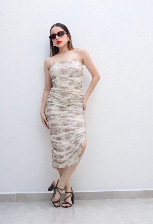 Vestido Mesh Glam Drapped