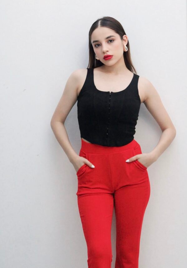 Top Blanco Corset broches
