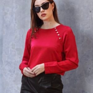 Blusa Satén  Botones dorados