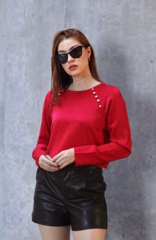 Blusa Satén  Botones dorados