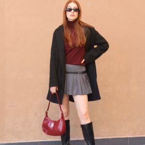 Falda plisada con cinto